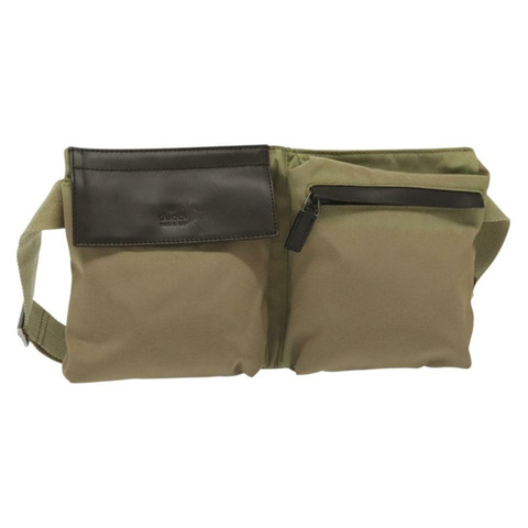 GUCCI 腰包 帆布 米色 銀色 28566 正品 ep10792