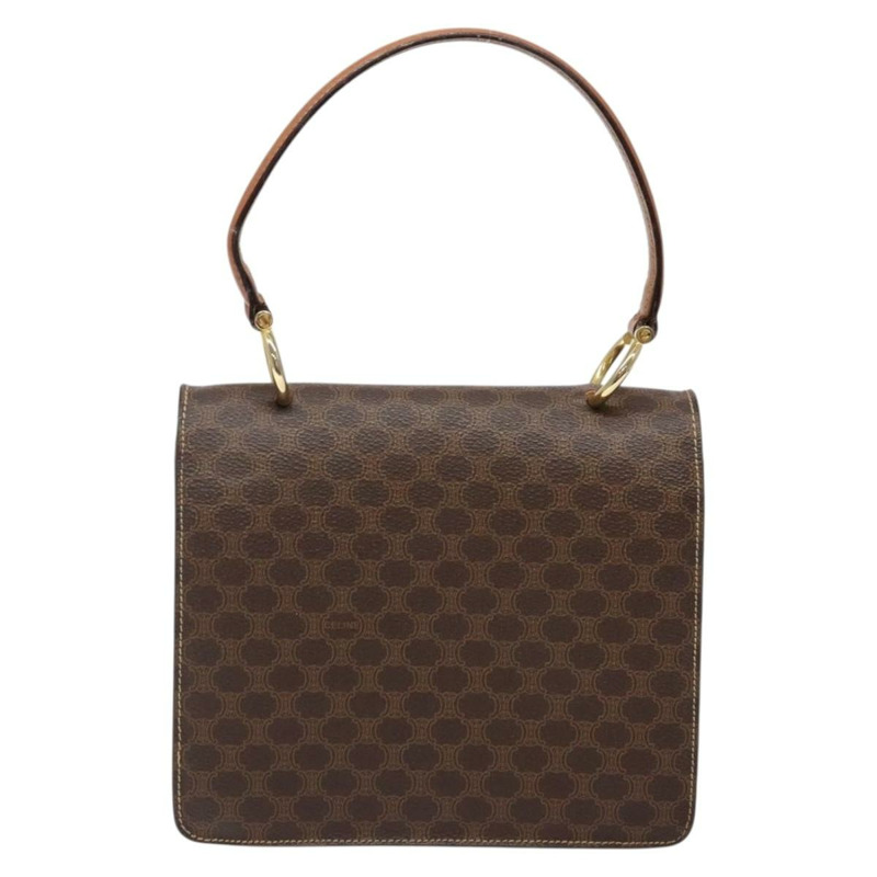 【日本直送】CELINE Macadam帆布手提包 PVC皮革 棕色 金色 正品 ep10759-1