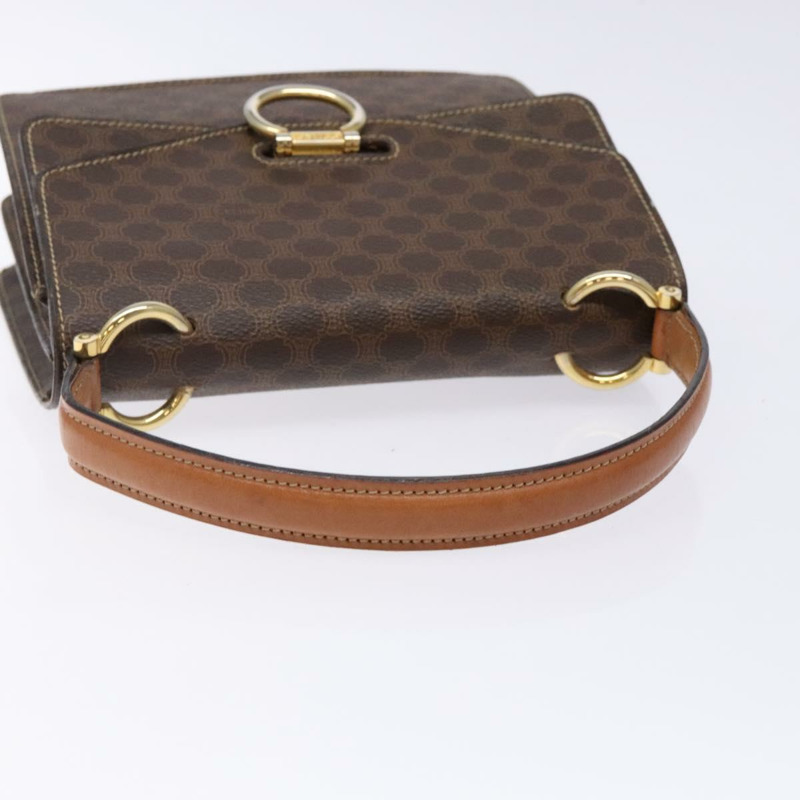 【日本直送】CELINE Macadam帆布手提包 PVC皮革 棕色 金色 正品 ep10759-6