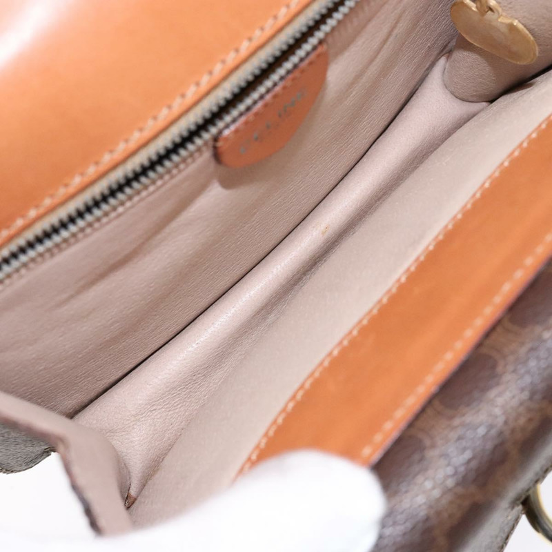 【日本直送】CELINE Macadam帆布手提包 PVC皮革 棕色 金色 正品 ep10759-10