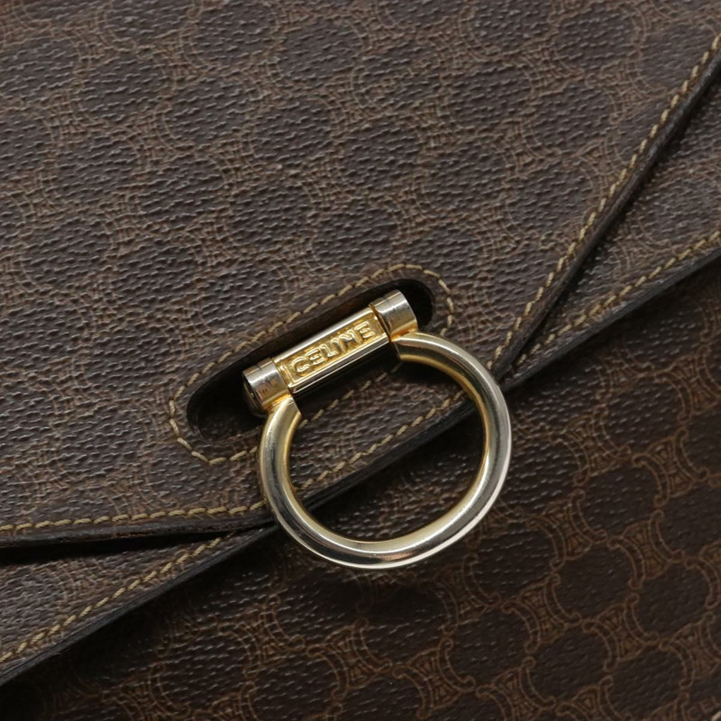 【日本直送】CELINE Macadam帆布手提包 PVC皮革 棕色 金色 正品 ep10759-16