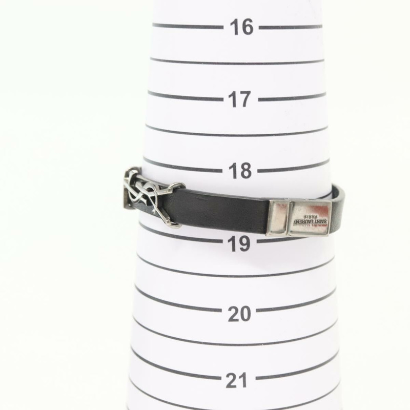 【日本直送】SAINT LAURENT Cassandra 手環 金屬 黑色 Auth yk19459-10