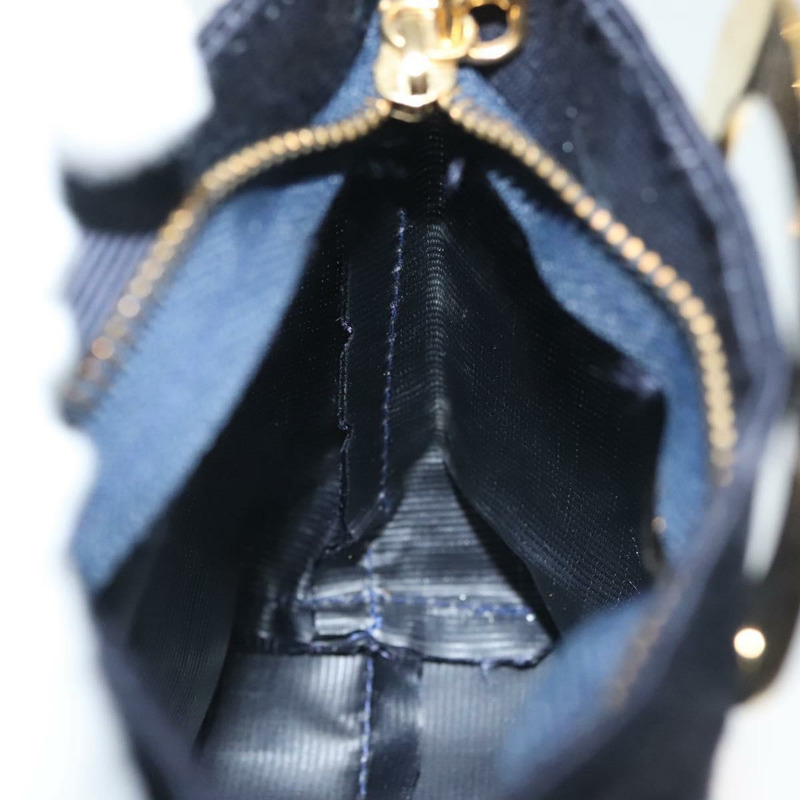 【日本直送】CELINE 帆布手拿包 海軍藍 金色 正品 142320-16