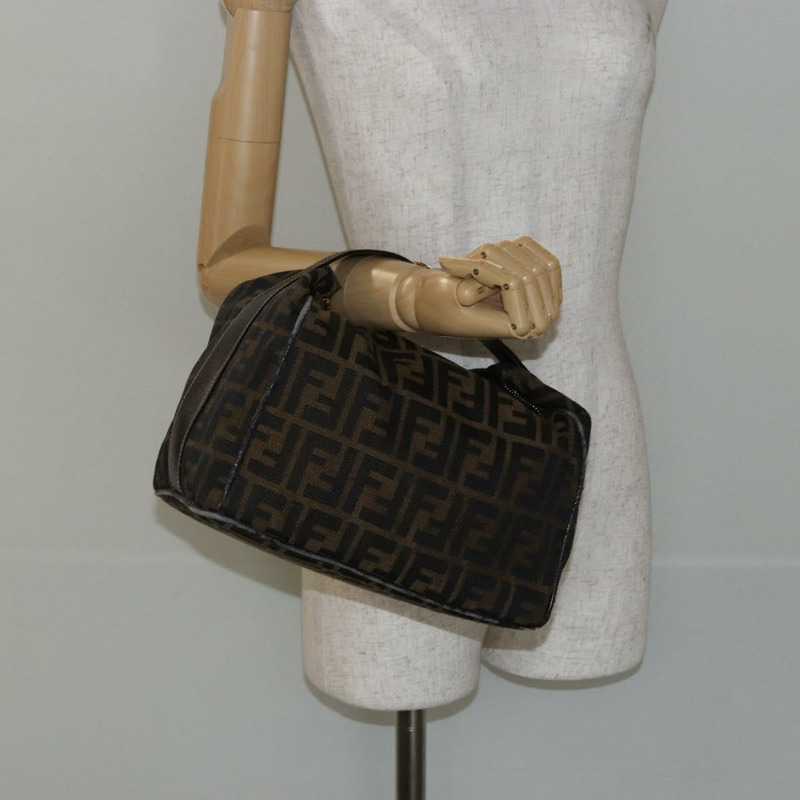 【日本直送】FENDI Zucca帆布手提包 黑色 棕色 正品 141927-21
