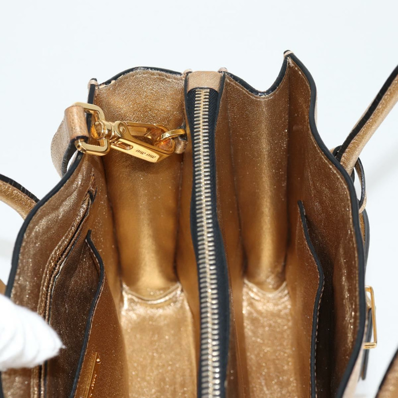 【日本直送】Miu Miu 手提包 皮革 2way 金色 正品 135307-30