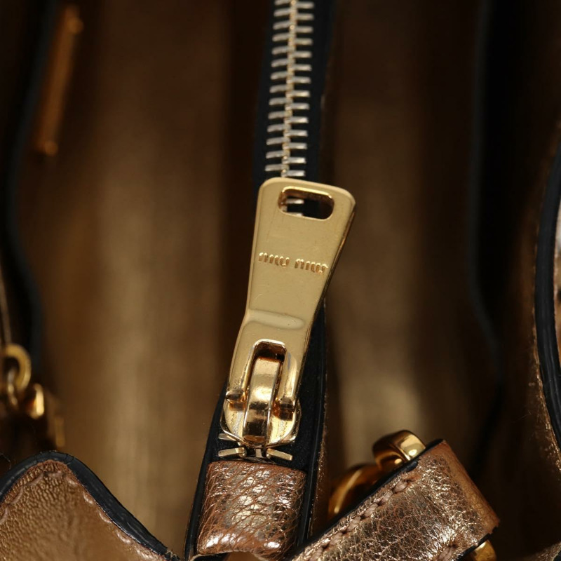 【日本直送】Miu Miu 手提包 皮革 2way 金色 正品 135307-31