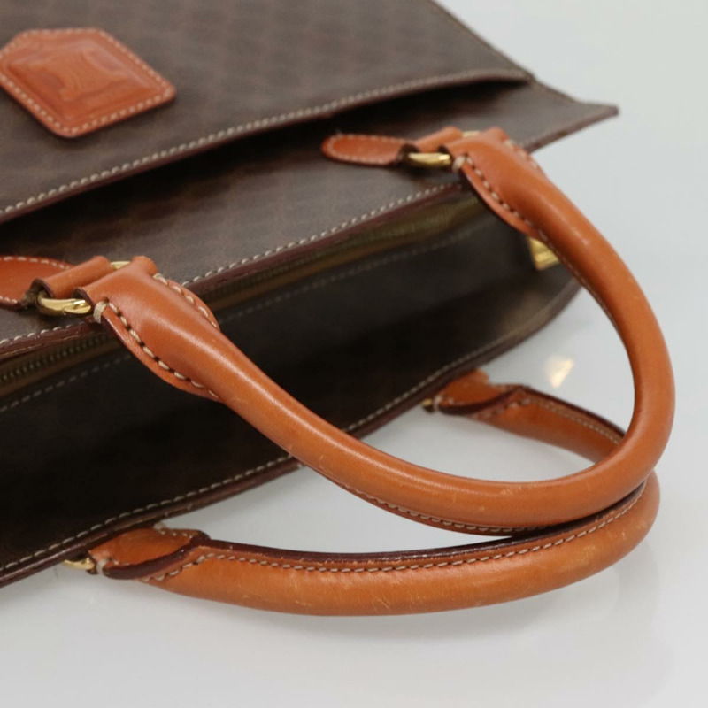 【日本直送】CELINE Macadam帆布手提包 PVC皮革 棕色 金色 正品 135287-6