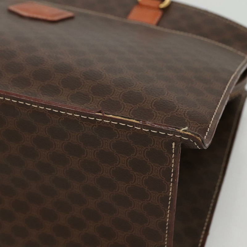 【日本直送】CELINE Macadam帆布手提包 PVC皮革 棕色 金色 正品 135287-7