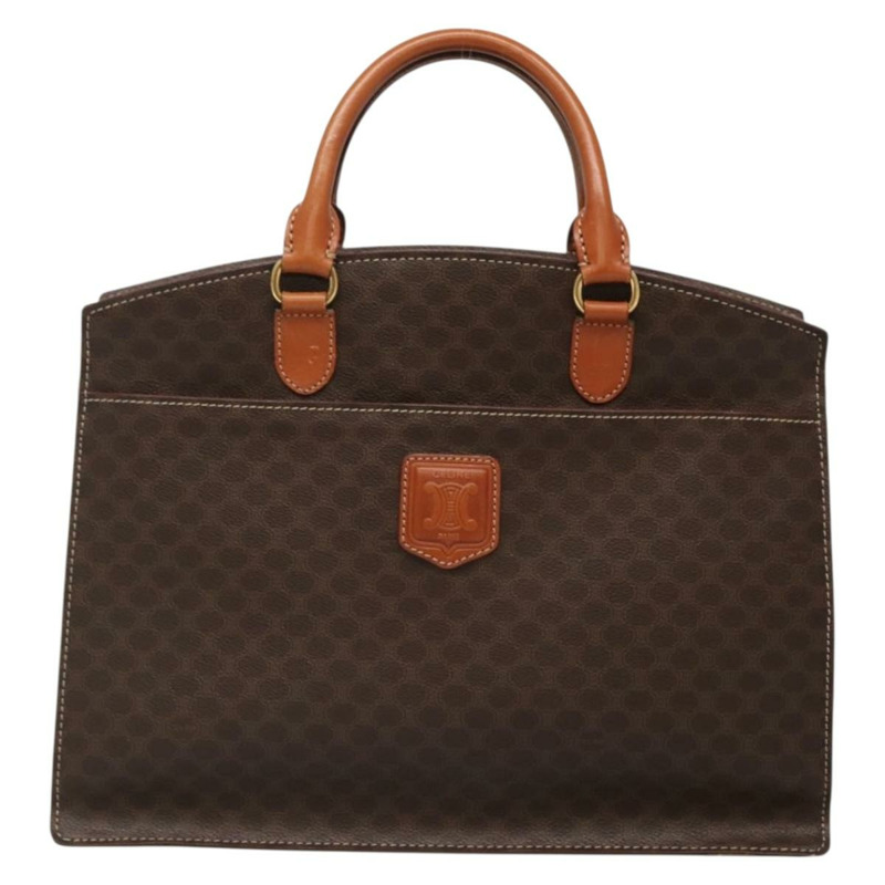 【日本直送】CELINE Macadam帆布手提包 PVC皮革 棕色 金色 正品 135287-12