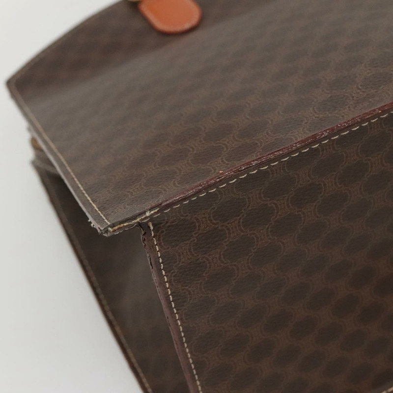 【日本直送】CELINE Macadam帆布手提包 PVC皮革 棕色 金色 正品 135287-16