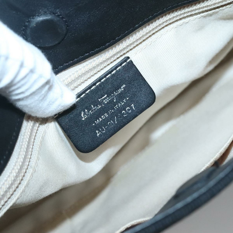 【日本直送】Salvatore Ferragamo Vala 手提包 帆布 黑色 銀色 正品 142249-11