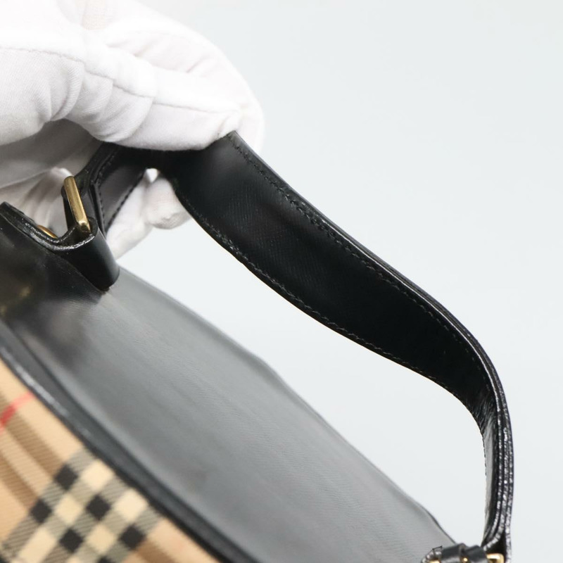 【日本直送】Burberrys Nova Check Vanity Bag 手袋 帆布 米色 金色 正品 142251-7