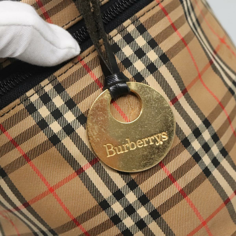 【日本直送】Burberrys Nova Check Vanity Bag 手袋 帆布 米色 金色 正品 142251-8