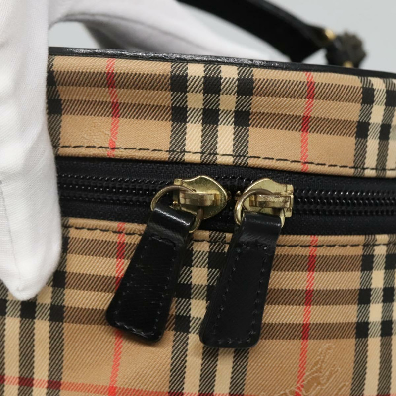 【日本直送】Burberrys Nova Check Vanity Bag 手袋 帆布 米色 金色 正品 142251-9