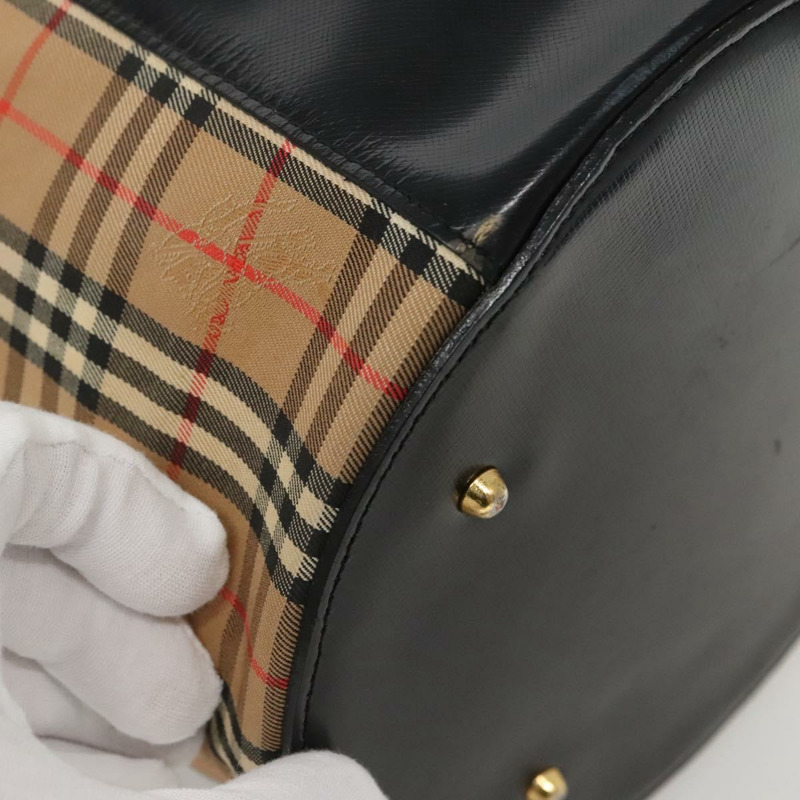 【日本直送】Burberrys Nova Check Vanity Bag 手袋 帆布 米色 金色 正品 142251-16