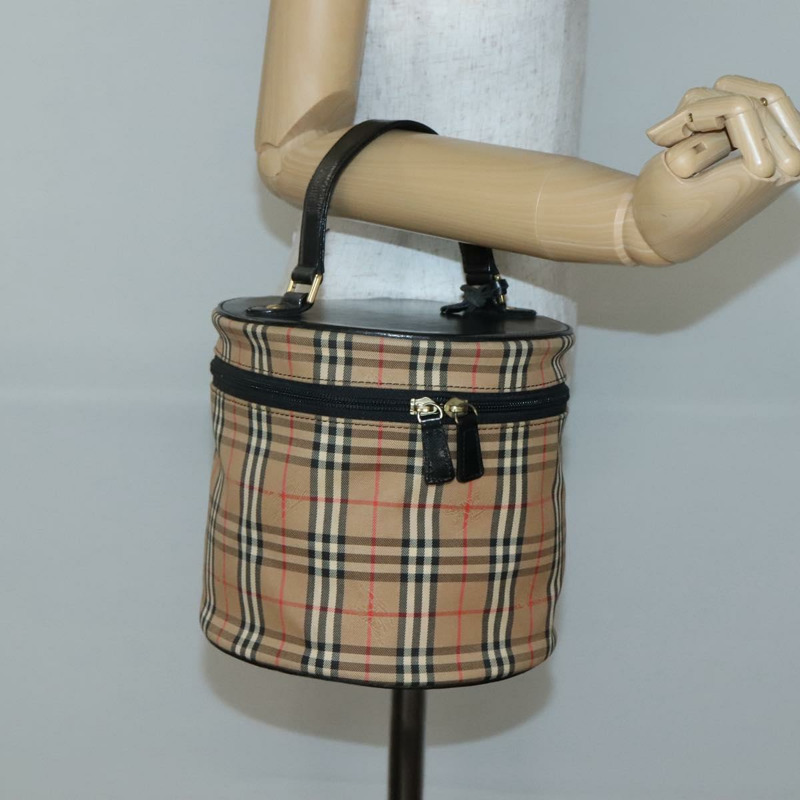 【日本直送】Burberrys Nova Check Vanity Bag 手袋 帆布 米色 金色 正品 142251-20