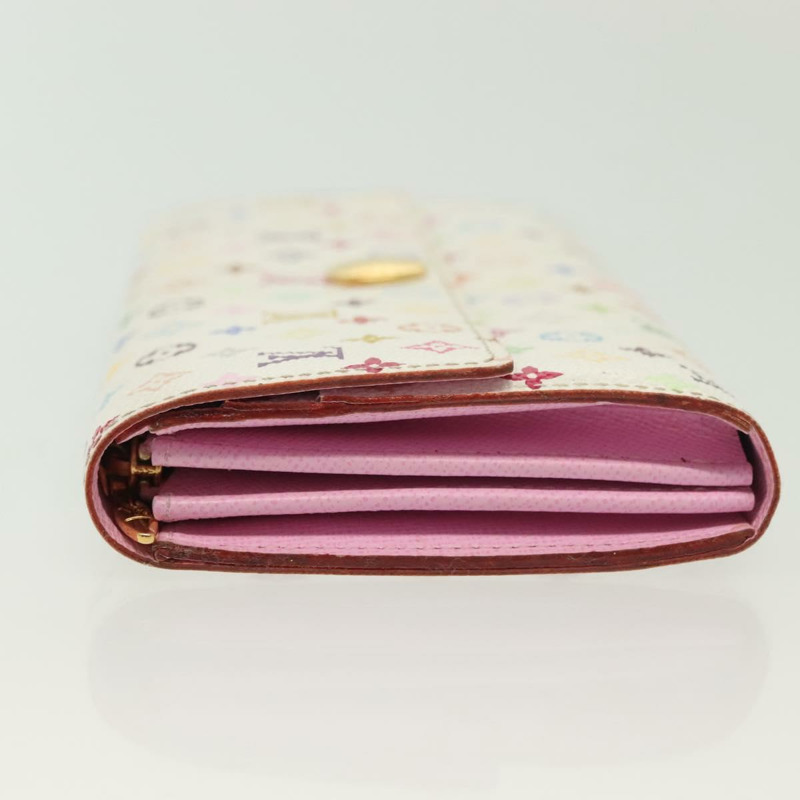 【日本直送】路易威登 Multicolor Portefeuille Sarah 錢包 白色 M93532 LV Auth 142372-3
