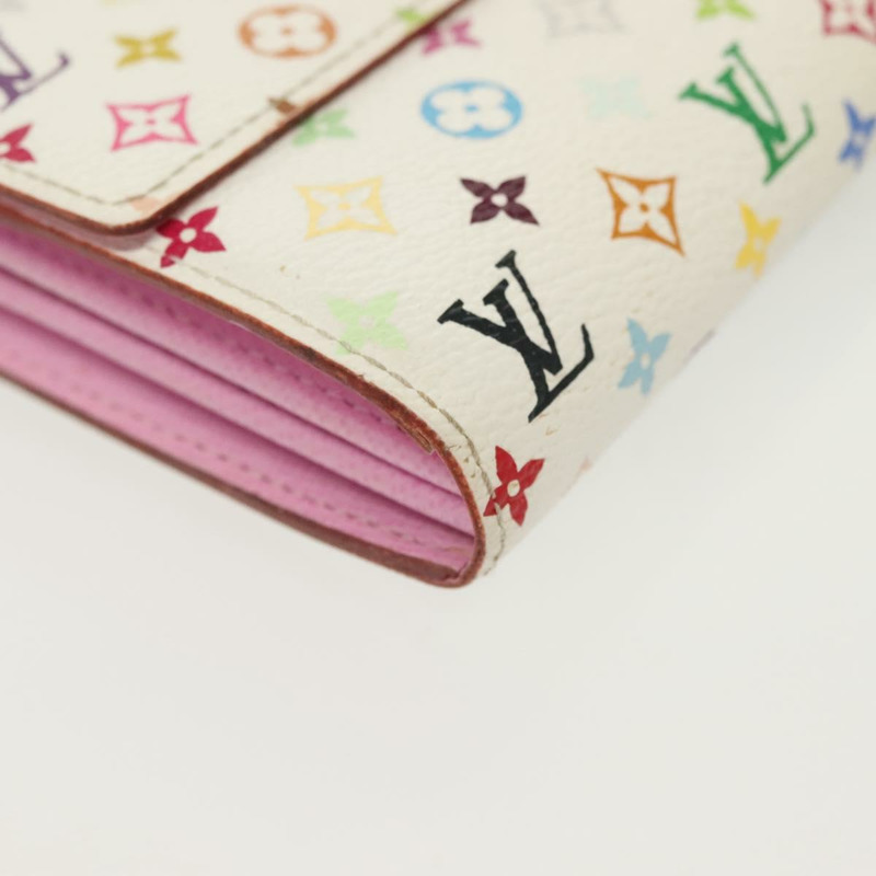 【日本直送】路易威登 Multicolor Portefeuille Sarah 錢包 白色 M93532 LV Auth 142372-6