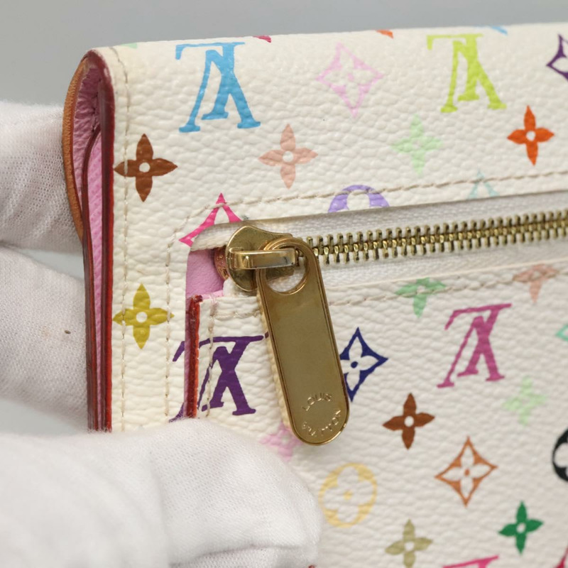 【日本直送】路易威登 Multicolor Portefeuille Eugenie 錢包 白色 M60053 LV Auth 142358-16