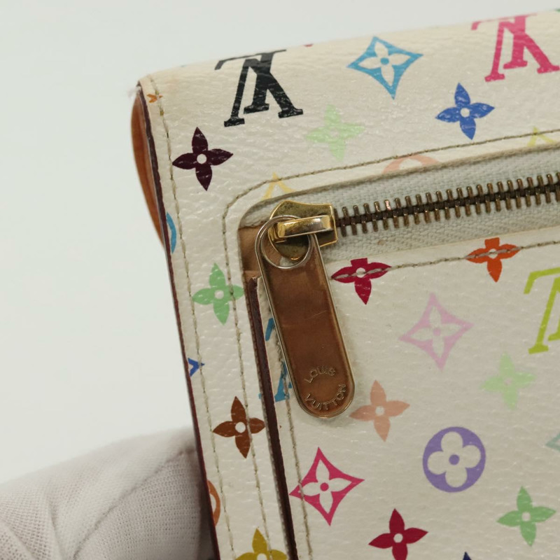 【日本直送】路易威登 Multicolor Portefeuille Eugenie 錢包 白色 M60053 LV Auth 142374-16