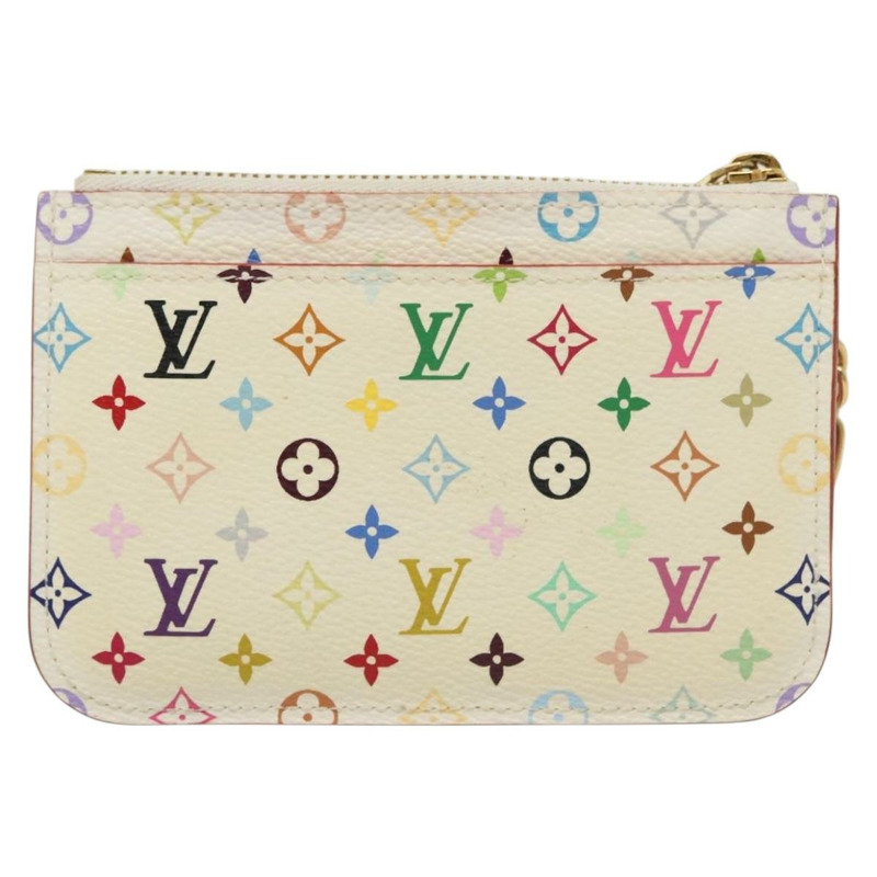 【日本直送】路易威登 Multicolor Pochette Cles NM 零錢包 白色 M93734 LV Auth 142352-1
