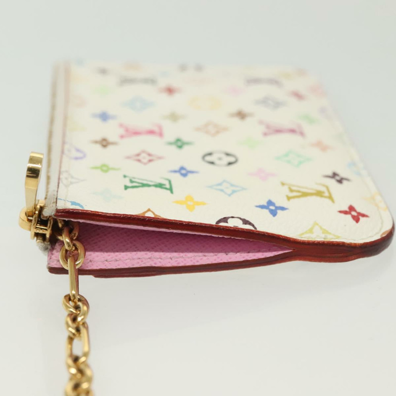 【日本直送】路易威登 Multicolor Pochette Cles NM 零錢包 白色 M93734 LV Auth 142352-4