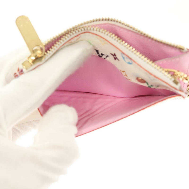 【日本直送】路易威登 Multicolor Pochette Cles NM 零錢包 白色 M93734 LV Auth 142352-19