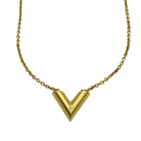 金色鍍金 Essential V 項鍊 M61083【LOUIS VUITTON LV 路易威登】 M61083