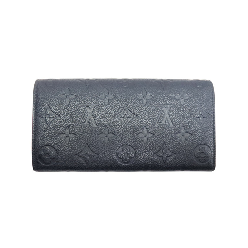 藍色 壓紋皮革 EMILIE 扣式 長夾 M649417-1