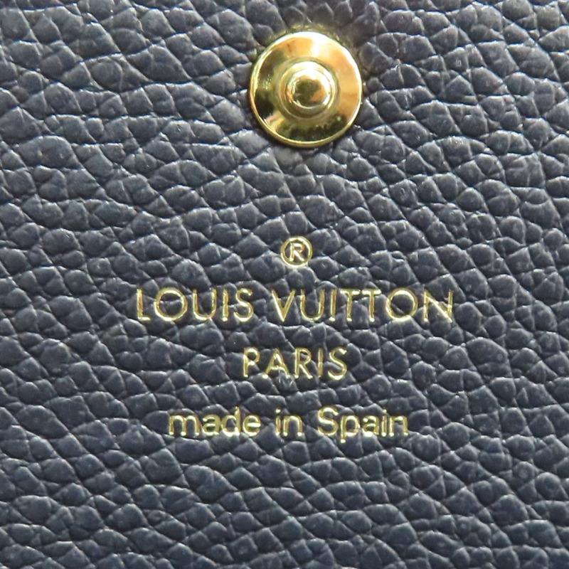 藍色 壓紋皮革 EMILIE 扣式 長夾 M649417-4