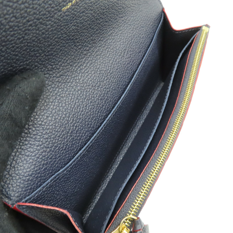 藍色 壓紋皮革 EMILIE 扣式 長夾 M649417-5