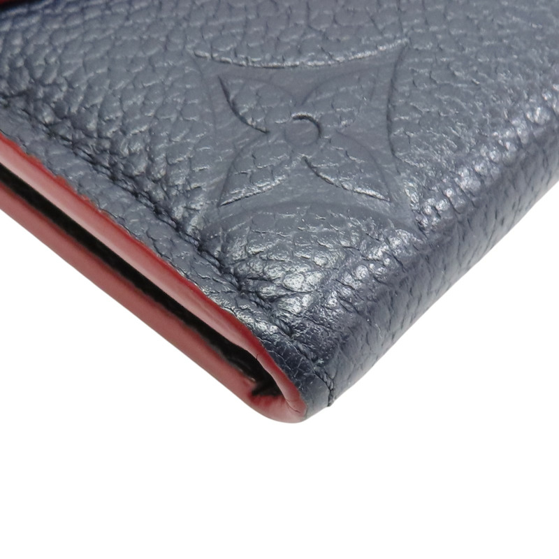 藍色 壓紋皮革 EMILIE 扣式 長夾 M649417-6