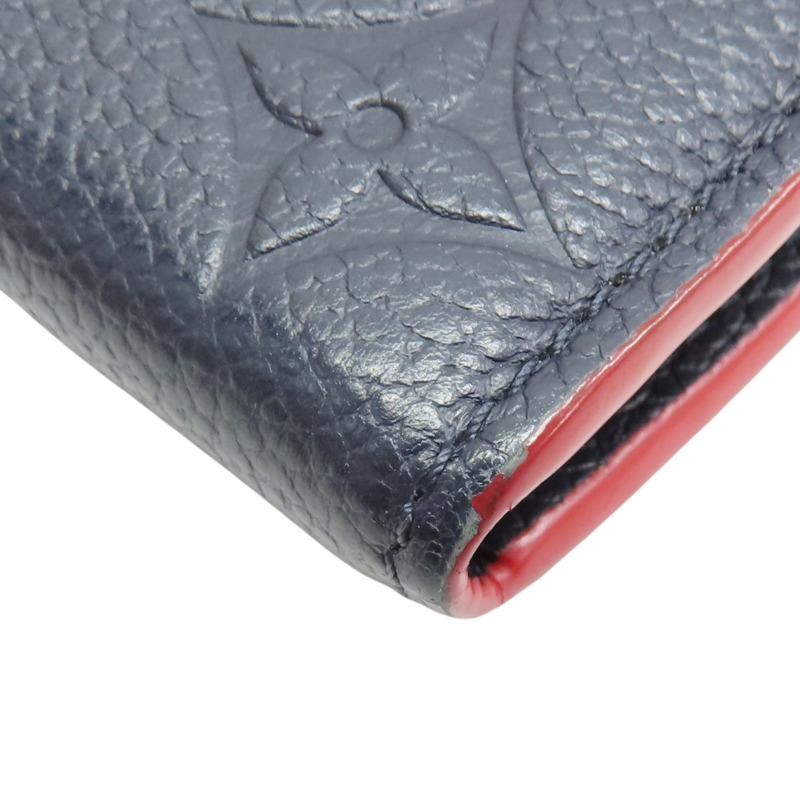 藍色 壓紋皮革 EMILIE 扣式 長夾 M649417-9