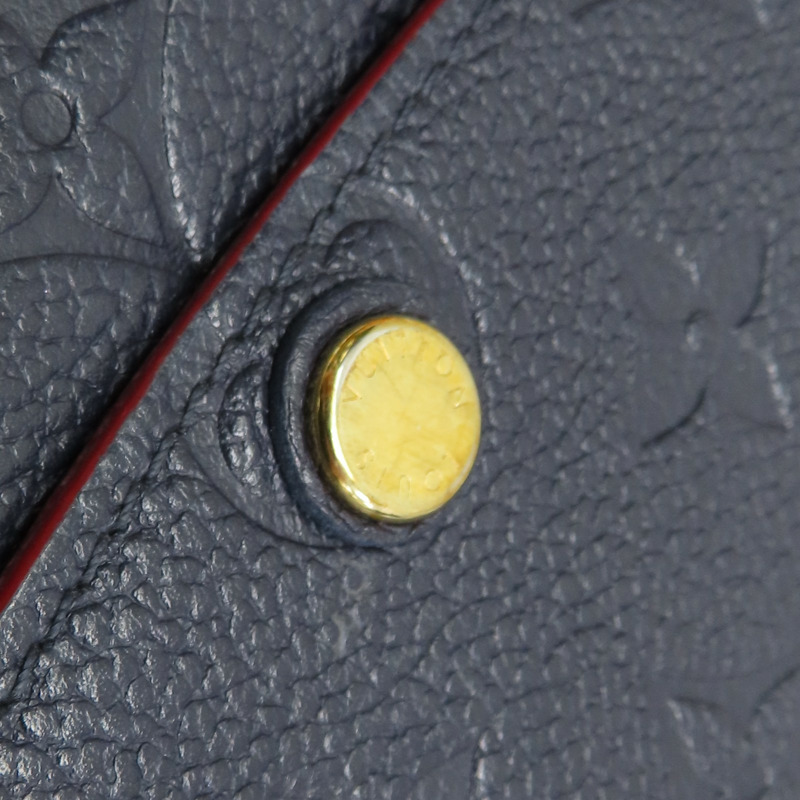 藍色 壓紋皮革 EMILIE 扣式 長夾 M649417-10