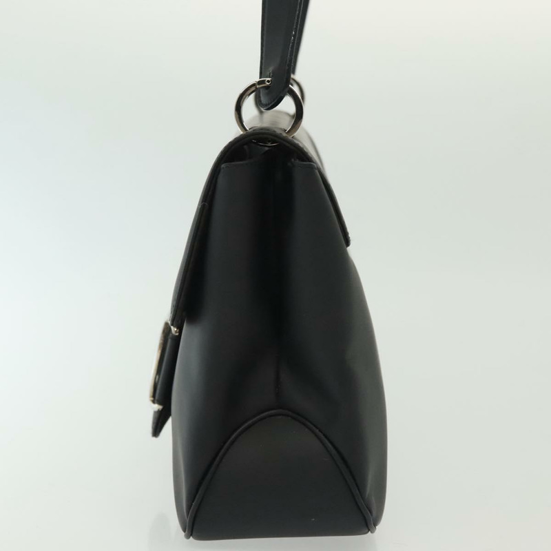 【日本直送】Salvatore Ferragamo Vala 單肩包，黑色銀色皮革，正品編號 141973-2