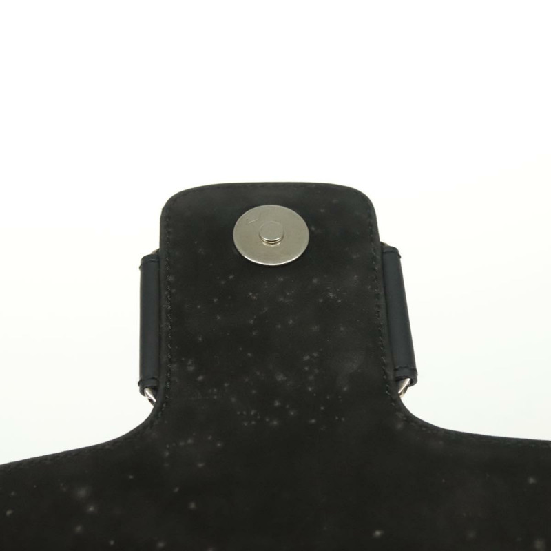 【日本直送】Salvatore Ferragamo Vala 單肩包，黑色銀色皮革，正品編號 141973-9