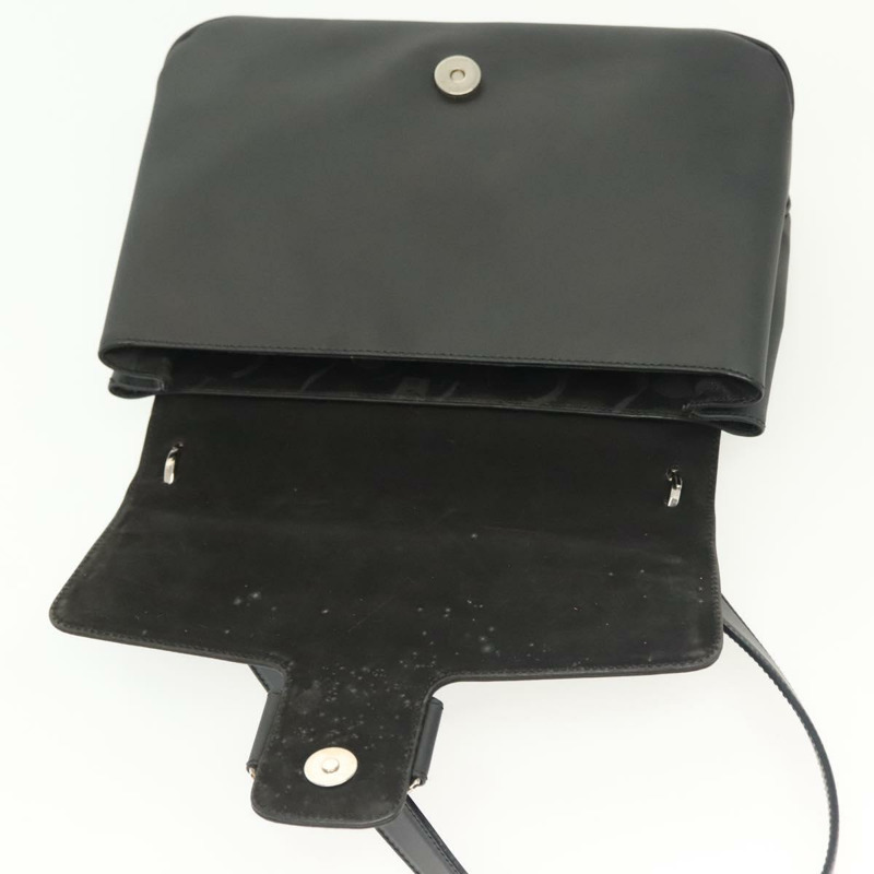 【日本直送】Salvatore Ferragamo Vala 單肩包，黑色銀色皮革，正品編號 141973-17