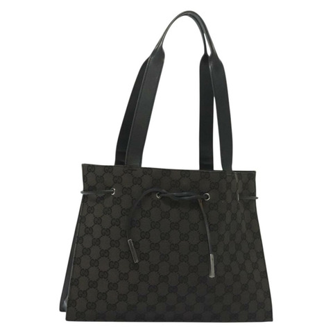 GUCCI GG帆布托特包 黑色 銀色 002 1053 正品 142008
