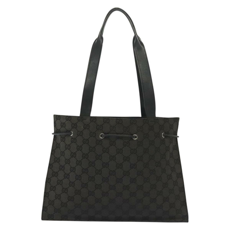 【日本直送】GUCCI GG帆布托特包 黑色 銀色 002 1053 正品 142008-1