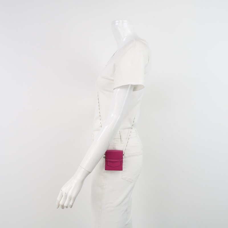 Hermes 純色斜挎包Swift牛皮銀扣L3玫瑰紫A 刻-1