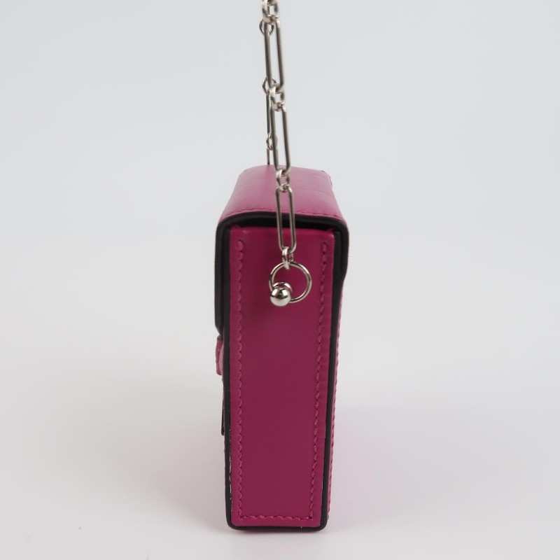 Hermes 純色斜挎包Swift牛皮銀扣L3玫瑰紫A 刻-2