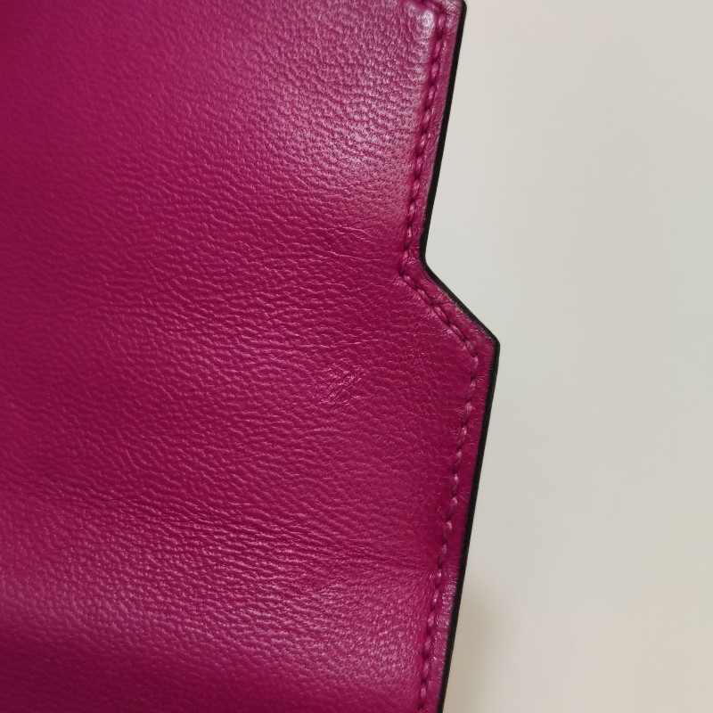 Hermes 純色斜挎包Swift牛皮銀扣L3玫瑰紫A 刻-10