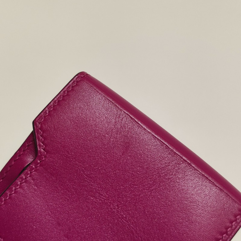 Hermes 純色斜挎包Swift牛皮銀扣L3玫瑰紫A 刻-13