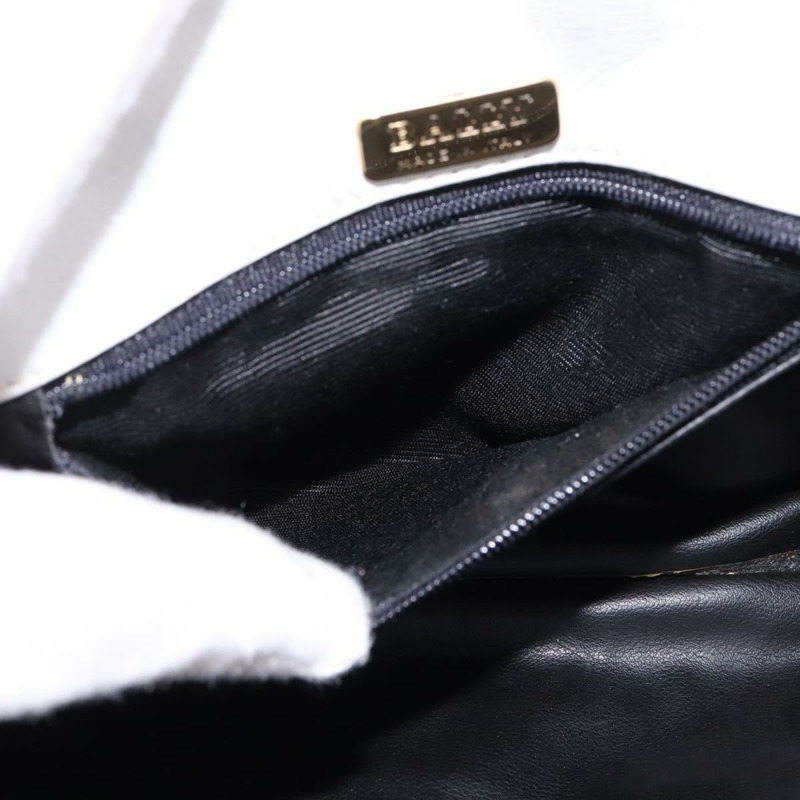 【日本直送】BALLY 鏈條單肩包 皮革 白色 金色 Auth am9085-11