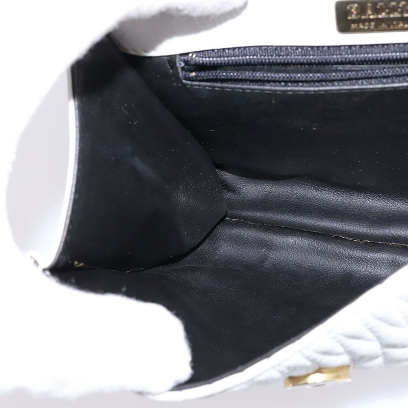 【日本直送】BALLY 鏈條單肩包 皮革 白色 金色 Auth am9085-19