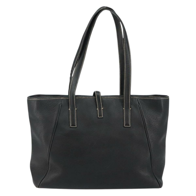 【日本直送】Salvatore Ferragamo 皮革手提包 黑色 金色 Auth SW1521-1