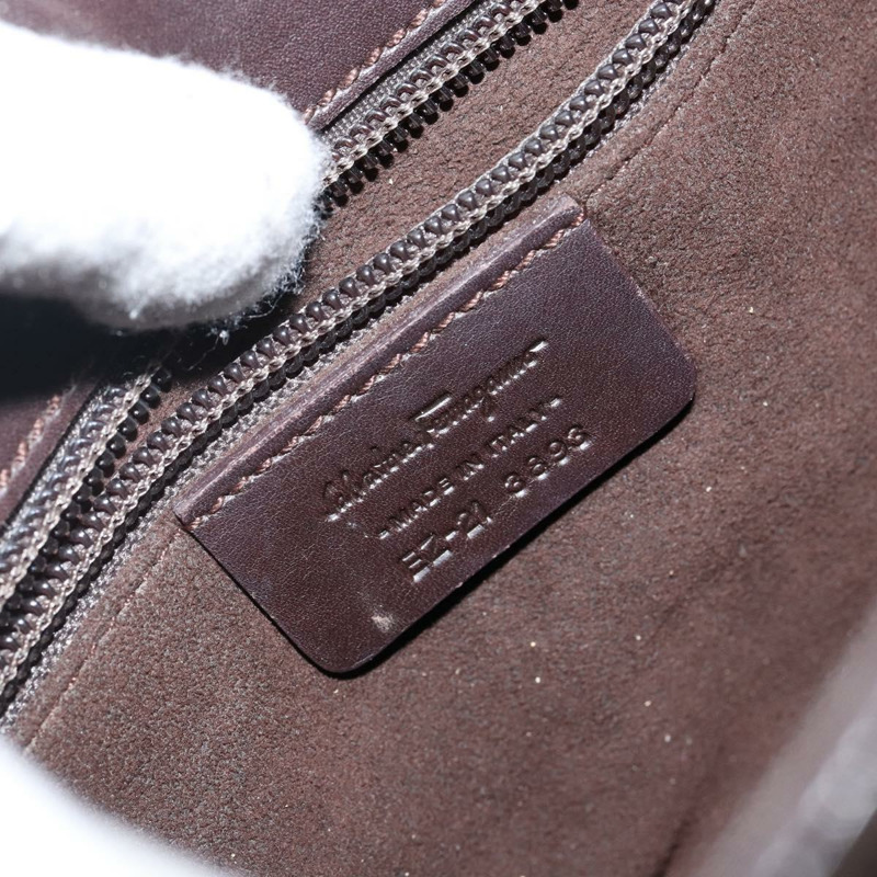 【日本直送】Salvatore Ferragamo Gancini 手提包,黑色真皮,正品 SW1544-11