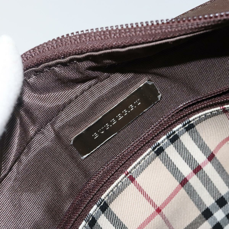【日本直送】BURBERRY 手提包 皮革 棕色 銀色 正品 am9046-10
