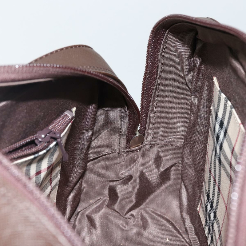 【日本直送】BURBERRY 手提包 皮革 棕色 銀色 正品 am9046-18