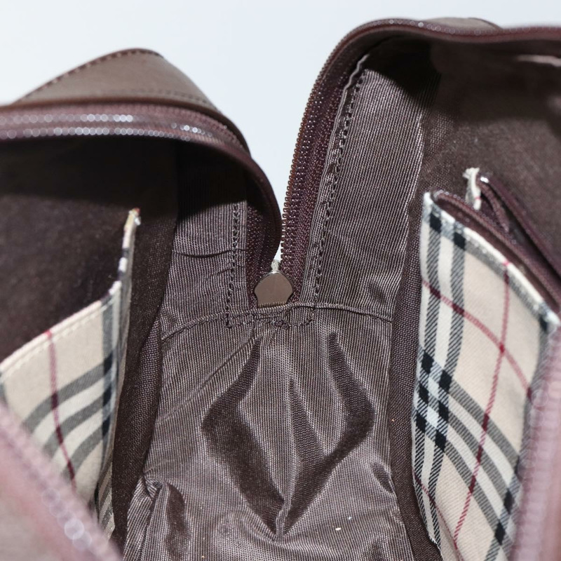 【日本直送】BURBERRY 手提包 皮革 棕色 銀色 正品 am9046-19